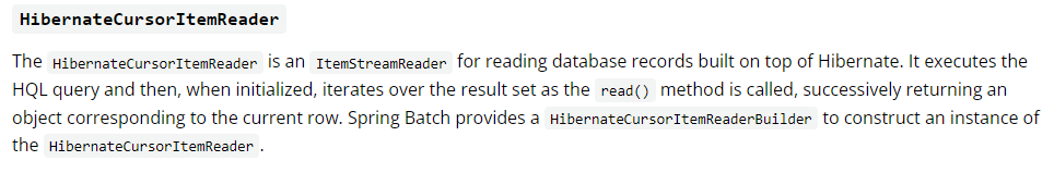HibernateCursorItemReader